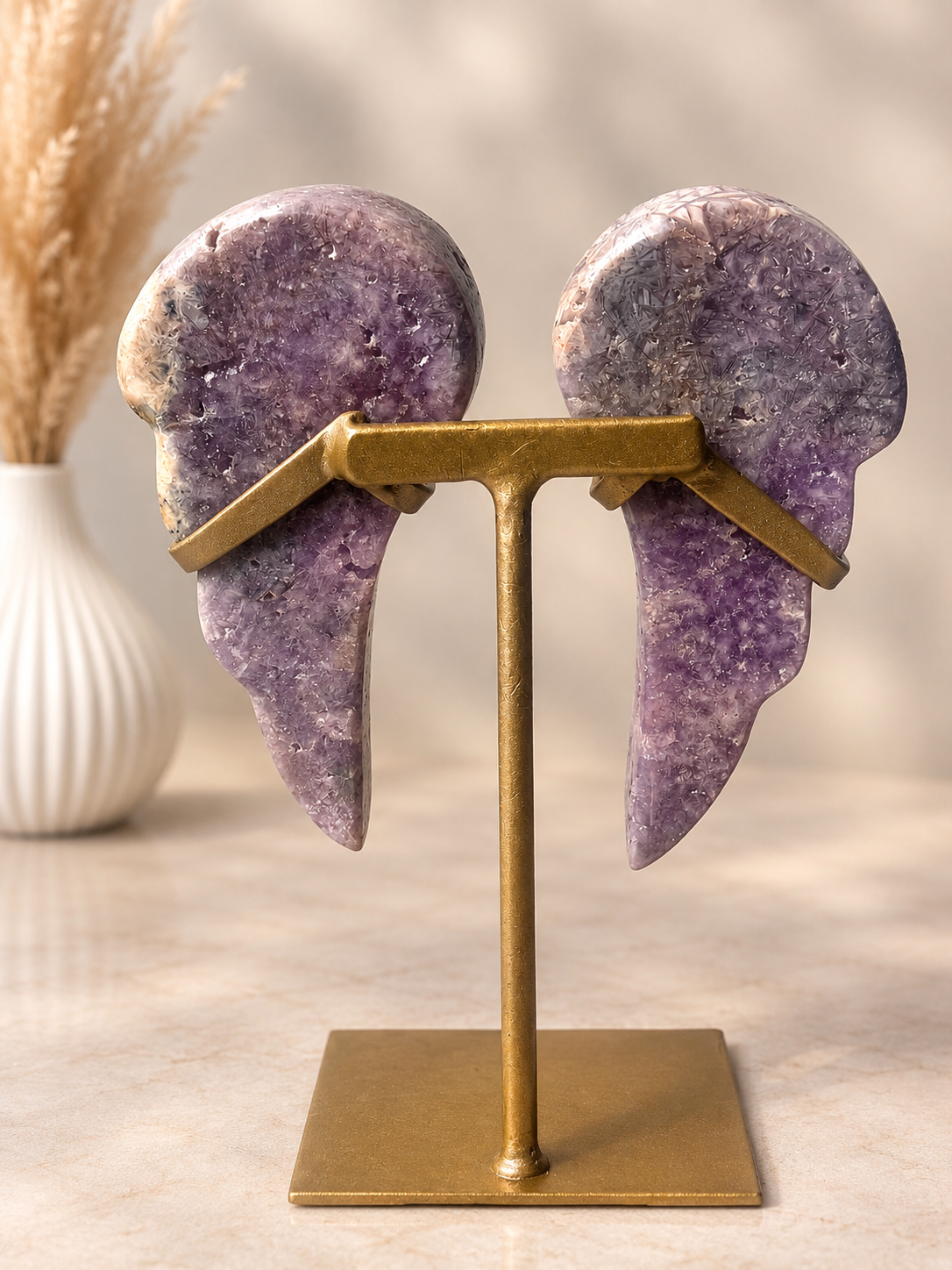 Pink Amethyst Wings On Stand 🪽