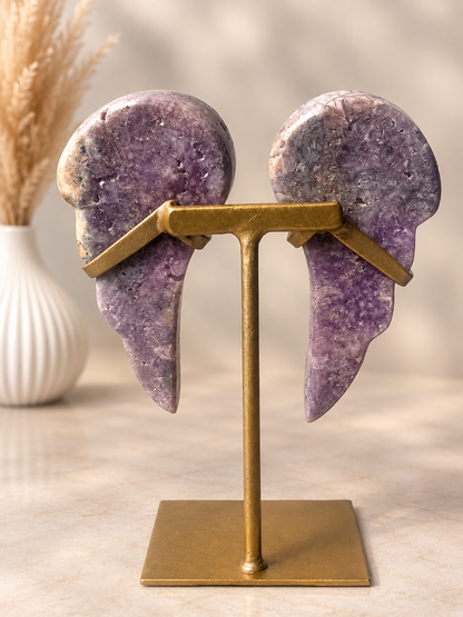 Pink Amethyst Wings On Stand 🪽