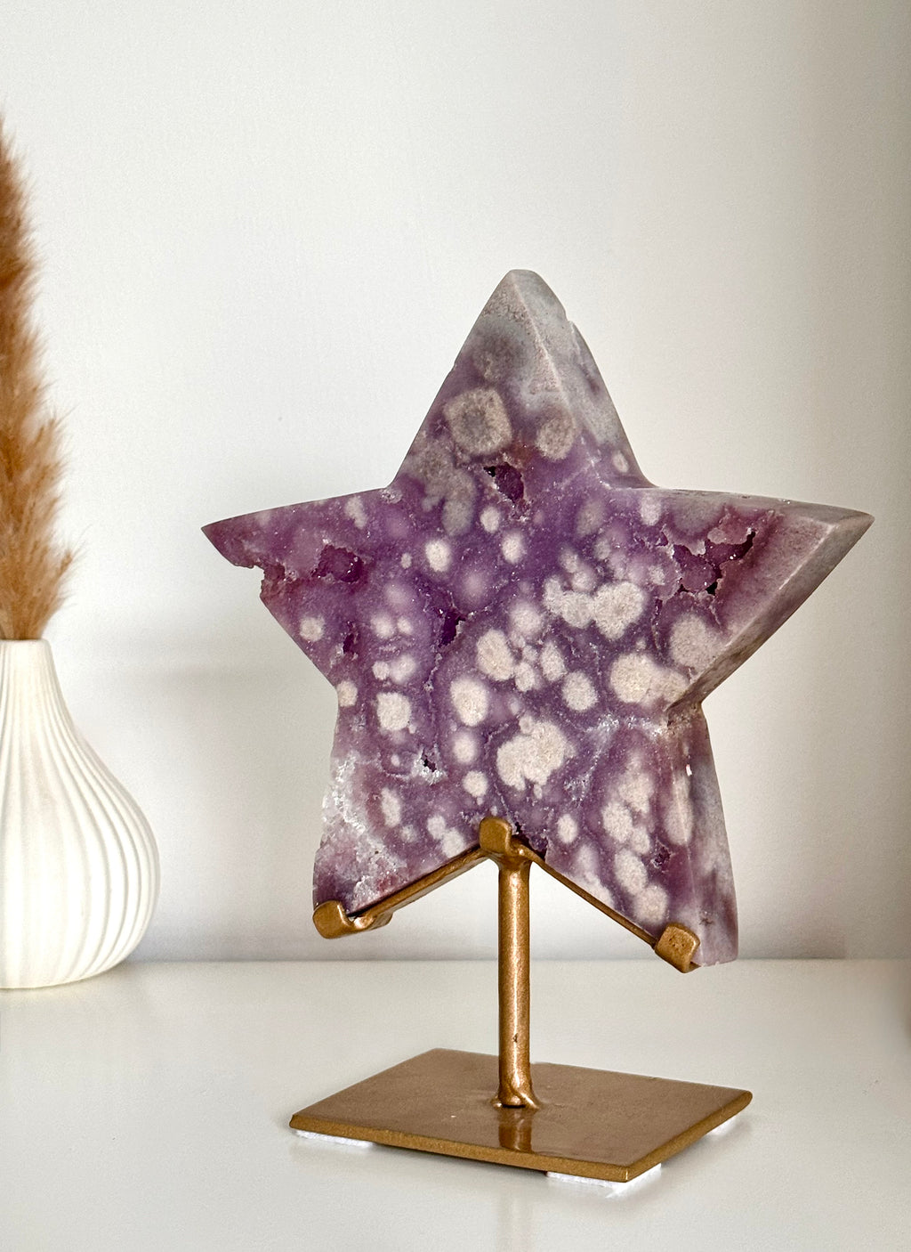 Pink Amethyst Star On Stand ✨