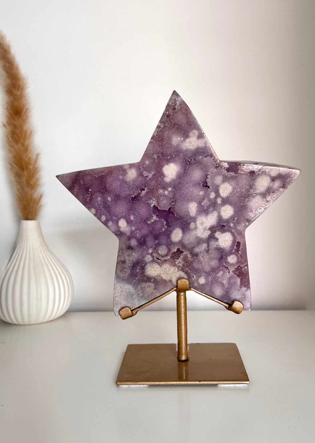 Pink Amethyst Star On Stand ✨