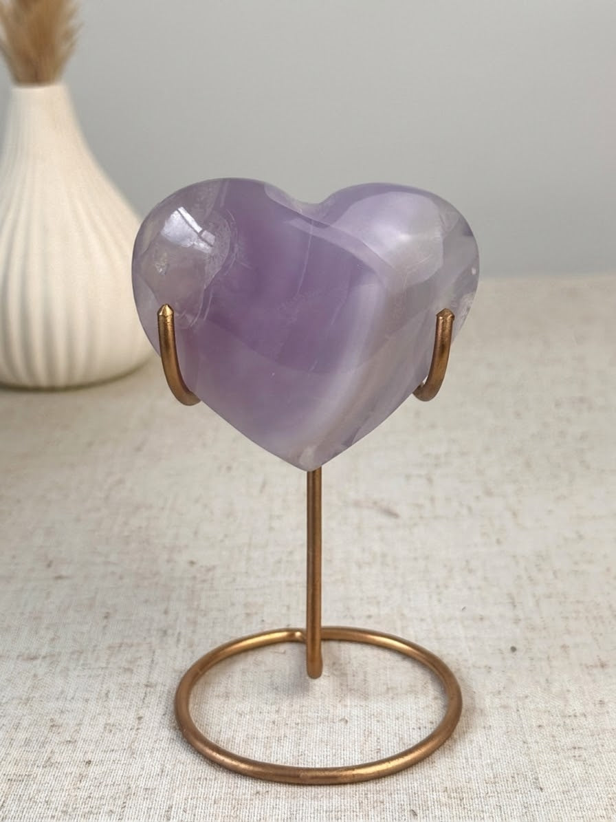 Yttrium Fluorite Heart On Stand 🪻