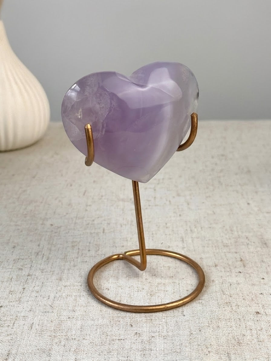 Yttrium Fluorite Heart On Stand 🪻