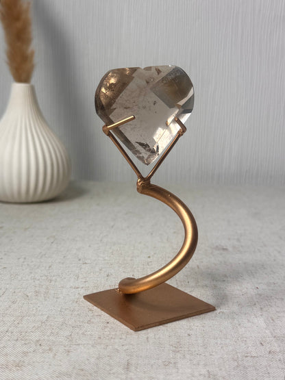 Faceted Smokey Quartz Heart on Stand 🤎