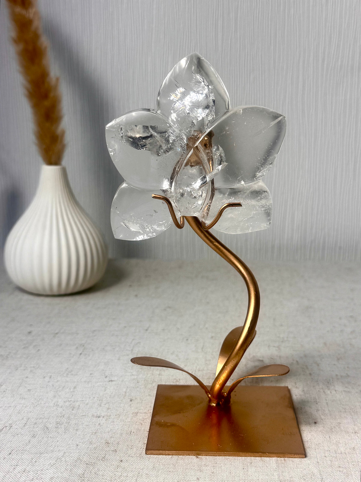 Clear Quartz Orchid On Stand 🌸
