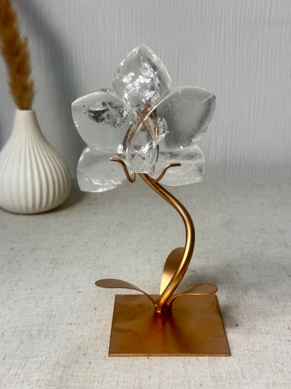 Clear Quartz Orchid On Stand 🌸