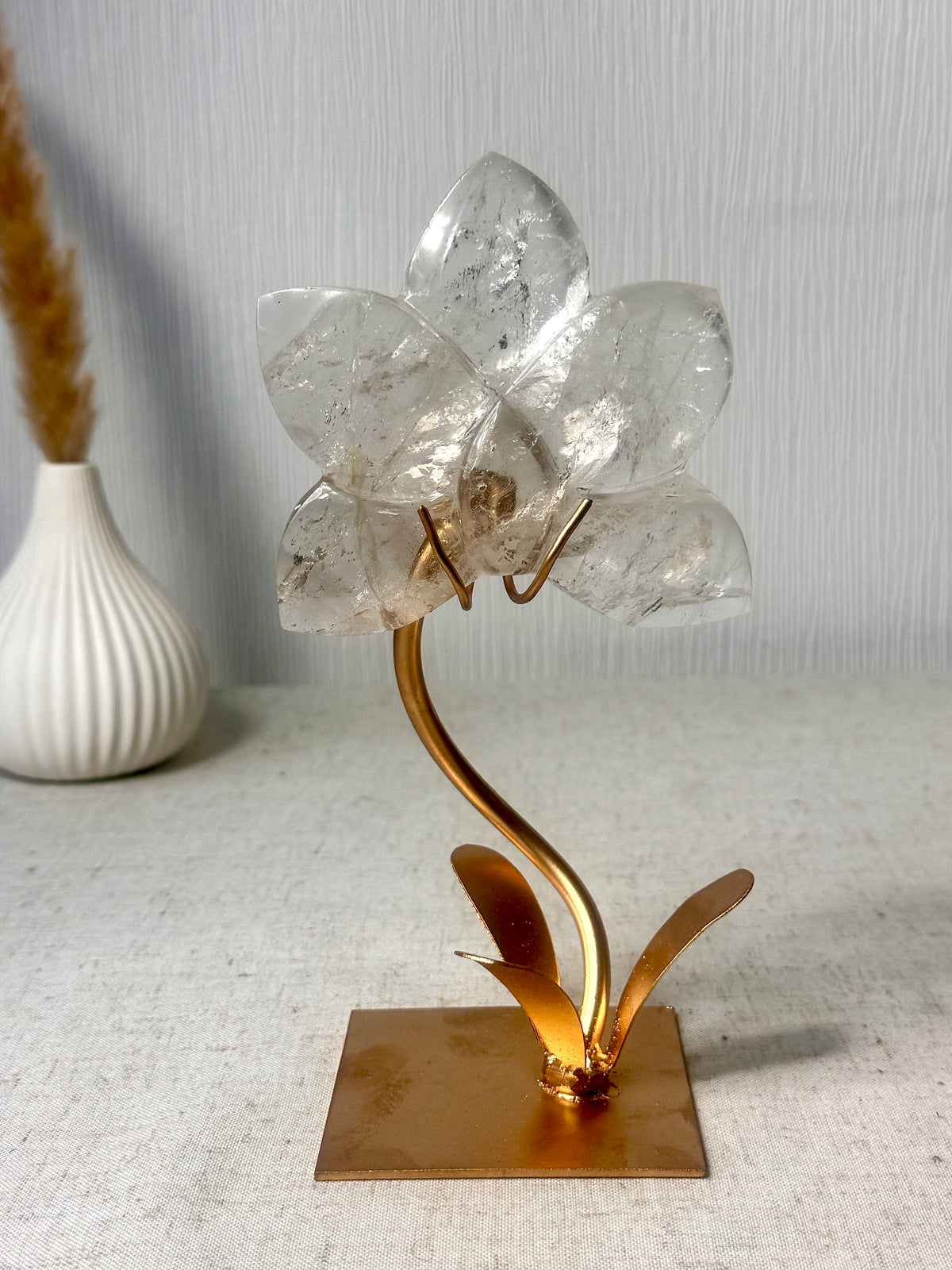 Clear Quartz Orchid On Stand 🌸