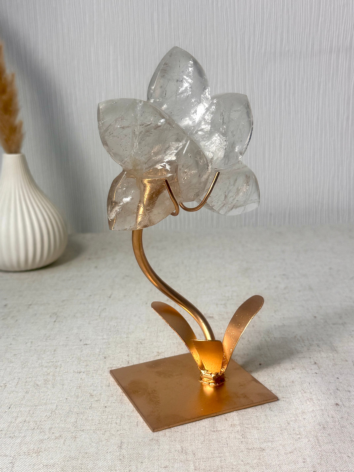 Clear Quartz Orchid On Stand 🌸