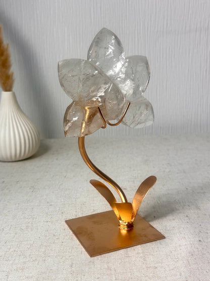 Clear Quartz Orchid On Stand 🌸