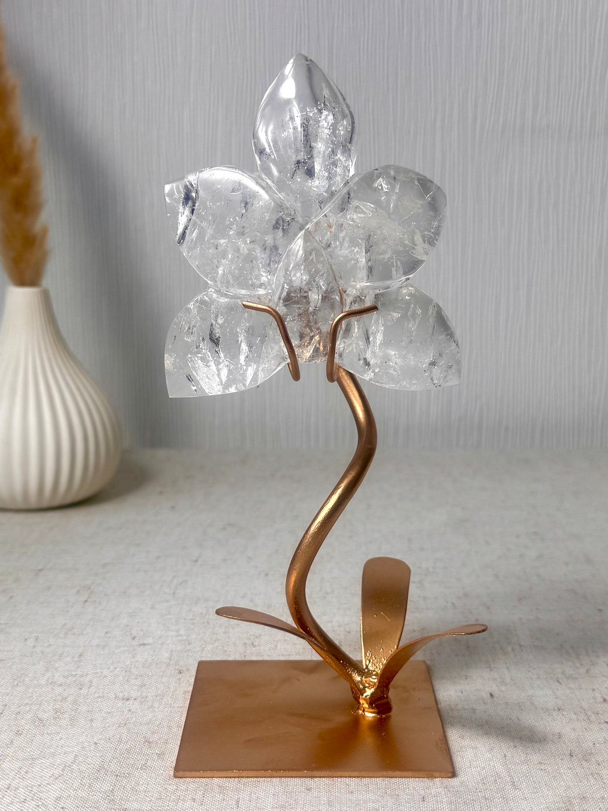 Clear Quartz Orchid  On Stand 🌸