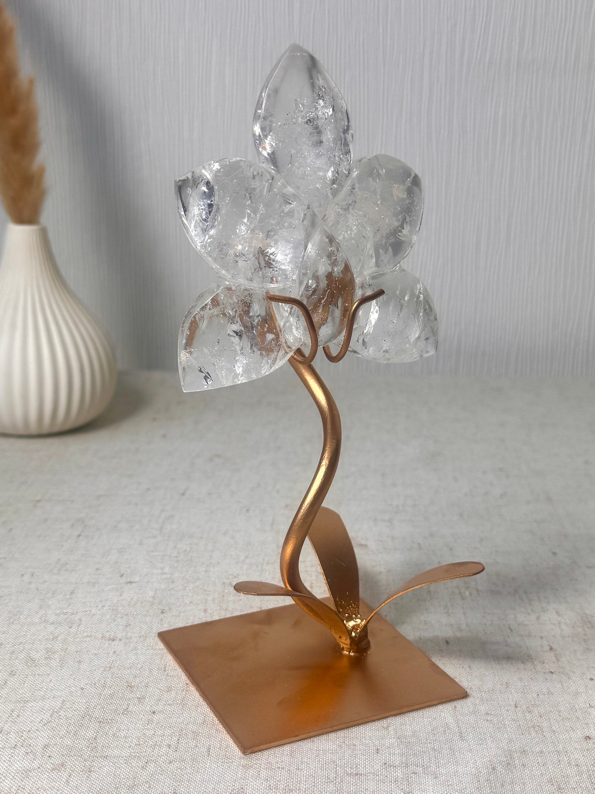 Clear Quartz Orchid  On Stand 🌸