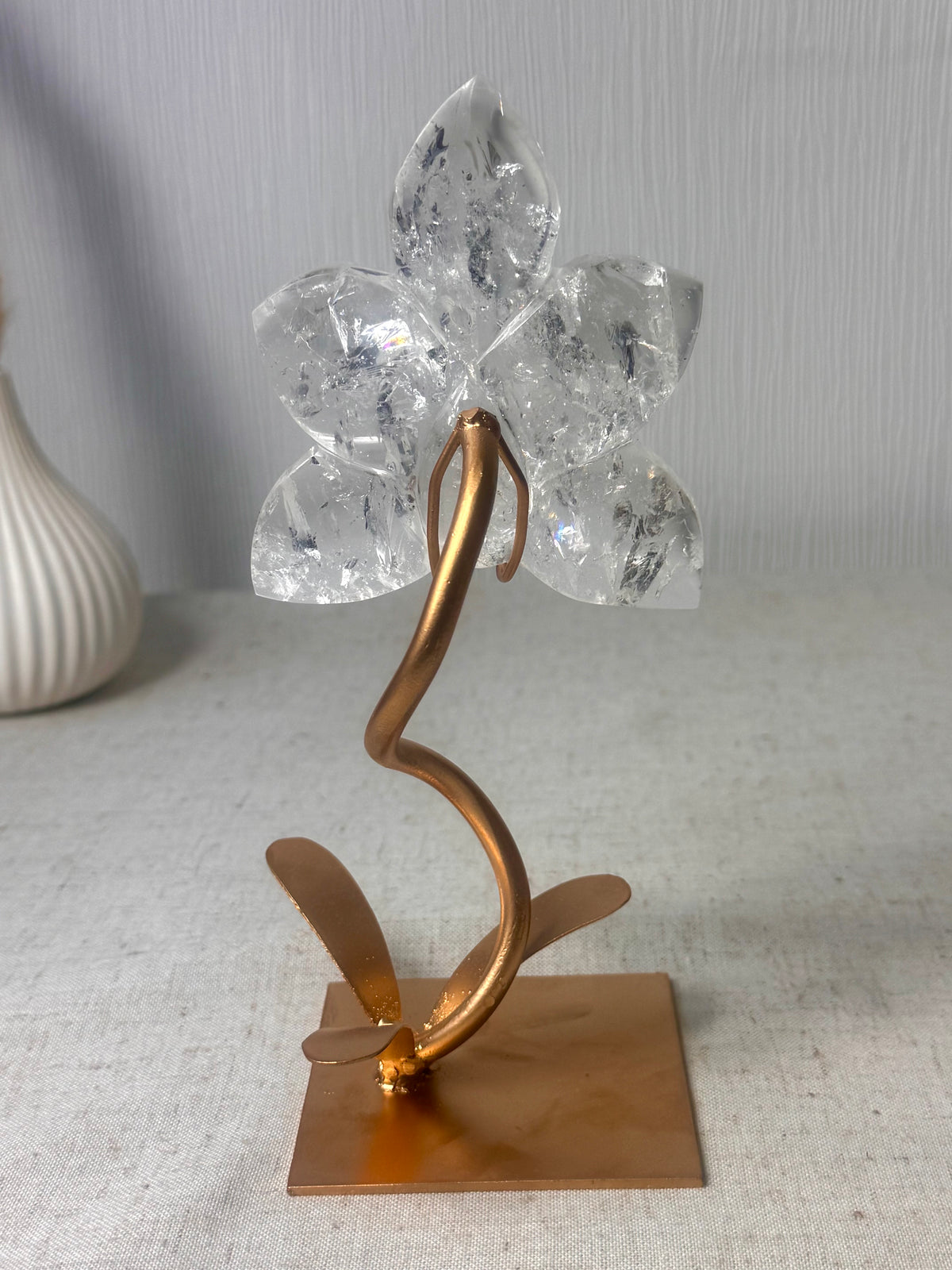 Clear Quartz Orchid  On Stand 🌸