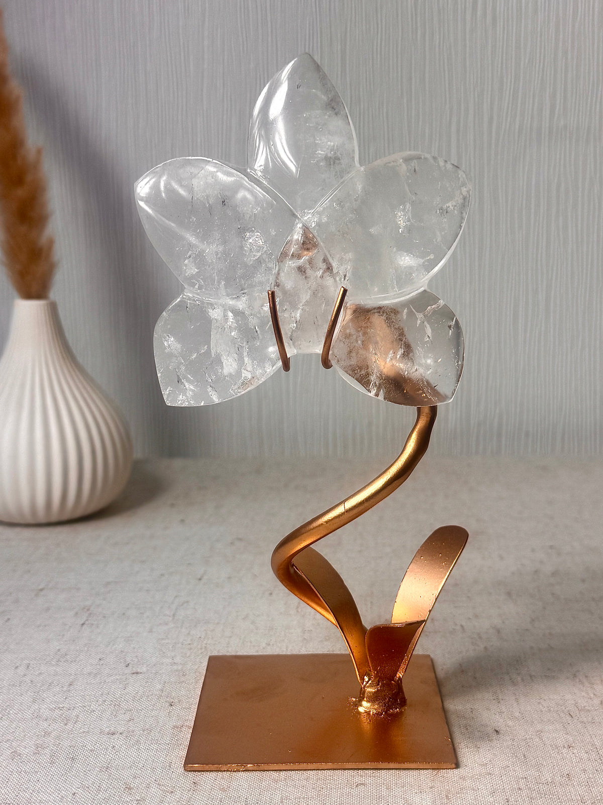 Clear Quartz Orchid On Stand 🌸