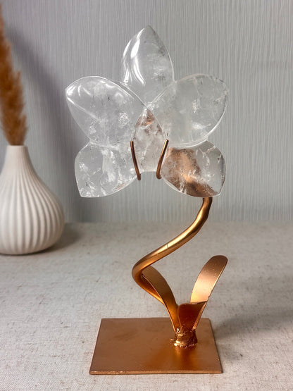 Clear Quartz Orchid On Stand 🌸