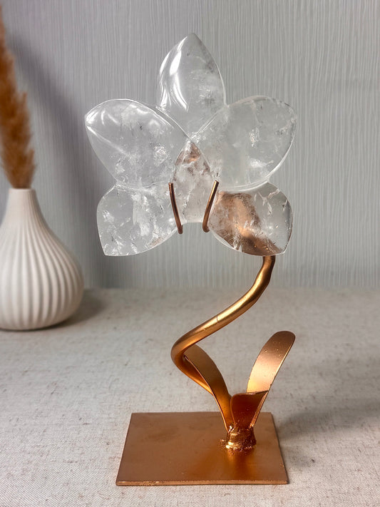 Clear Quartz Orchid On Stand 🌸
