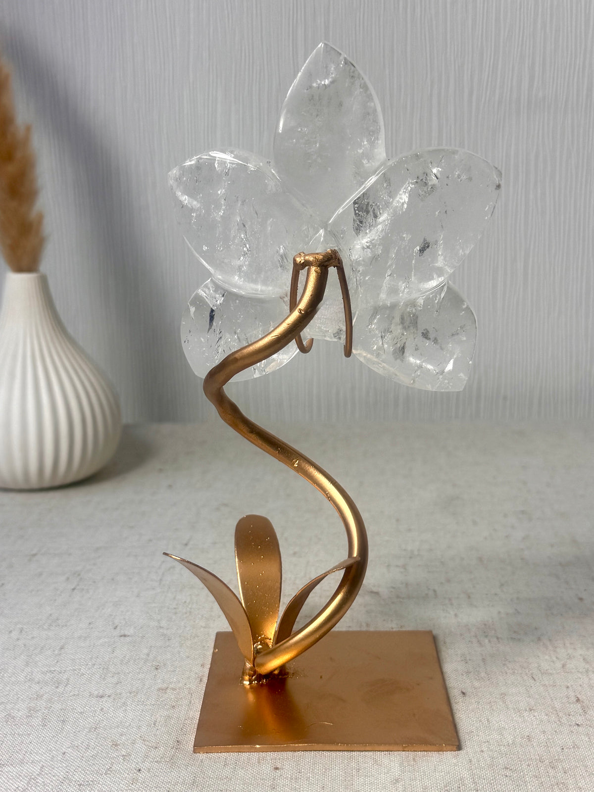 Clear Quartz Orchid On Stand 🌸