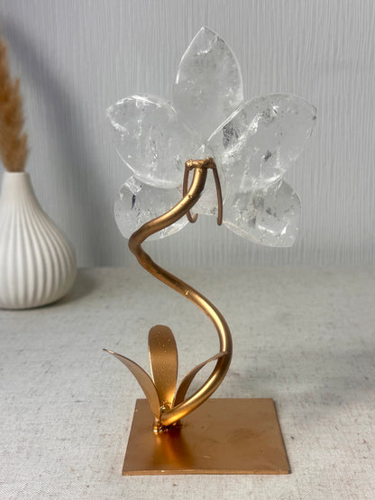 Clear Quartz Orchid On Stand 🌸