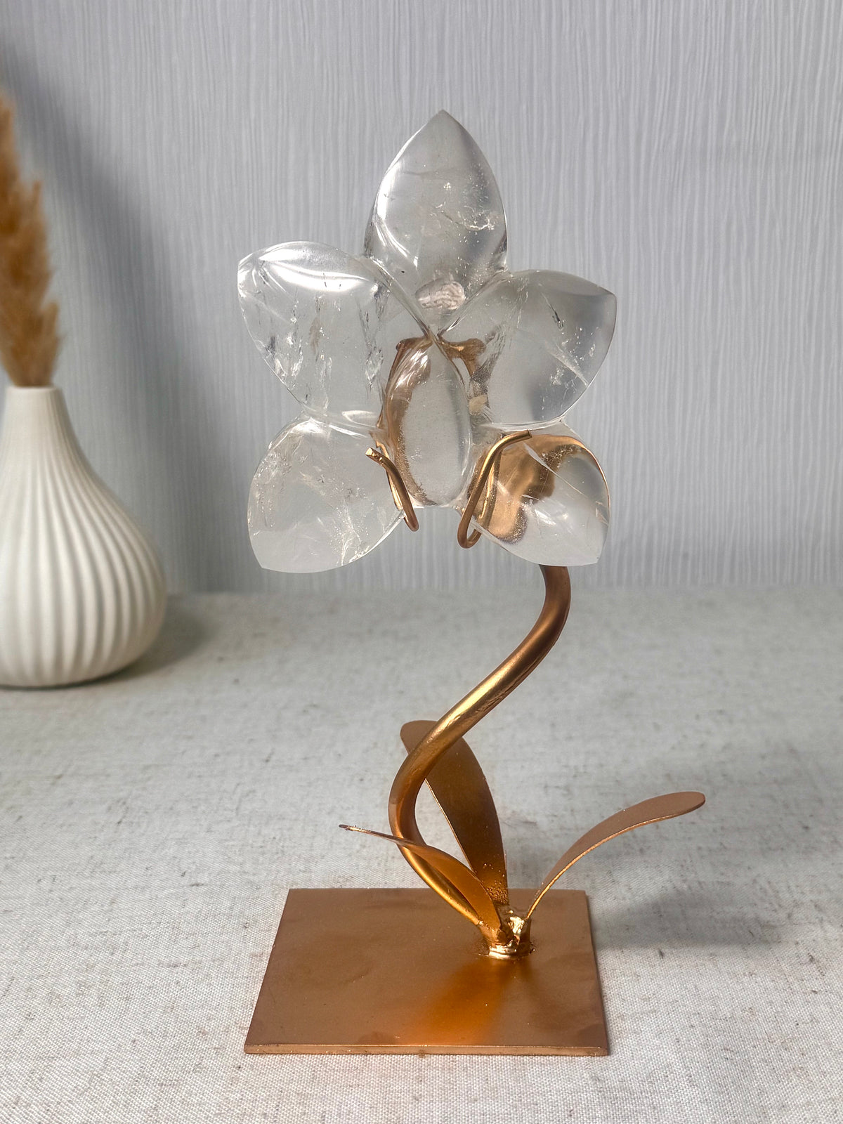 Clear Quartz Orchid On Stand 🌸