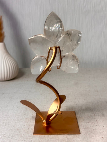 Clear Quartz Orchid On Stand 🌸