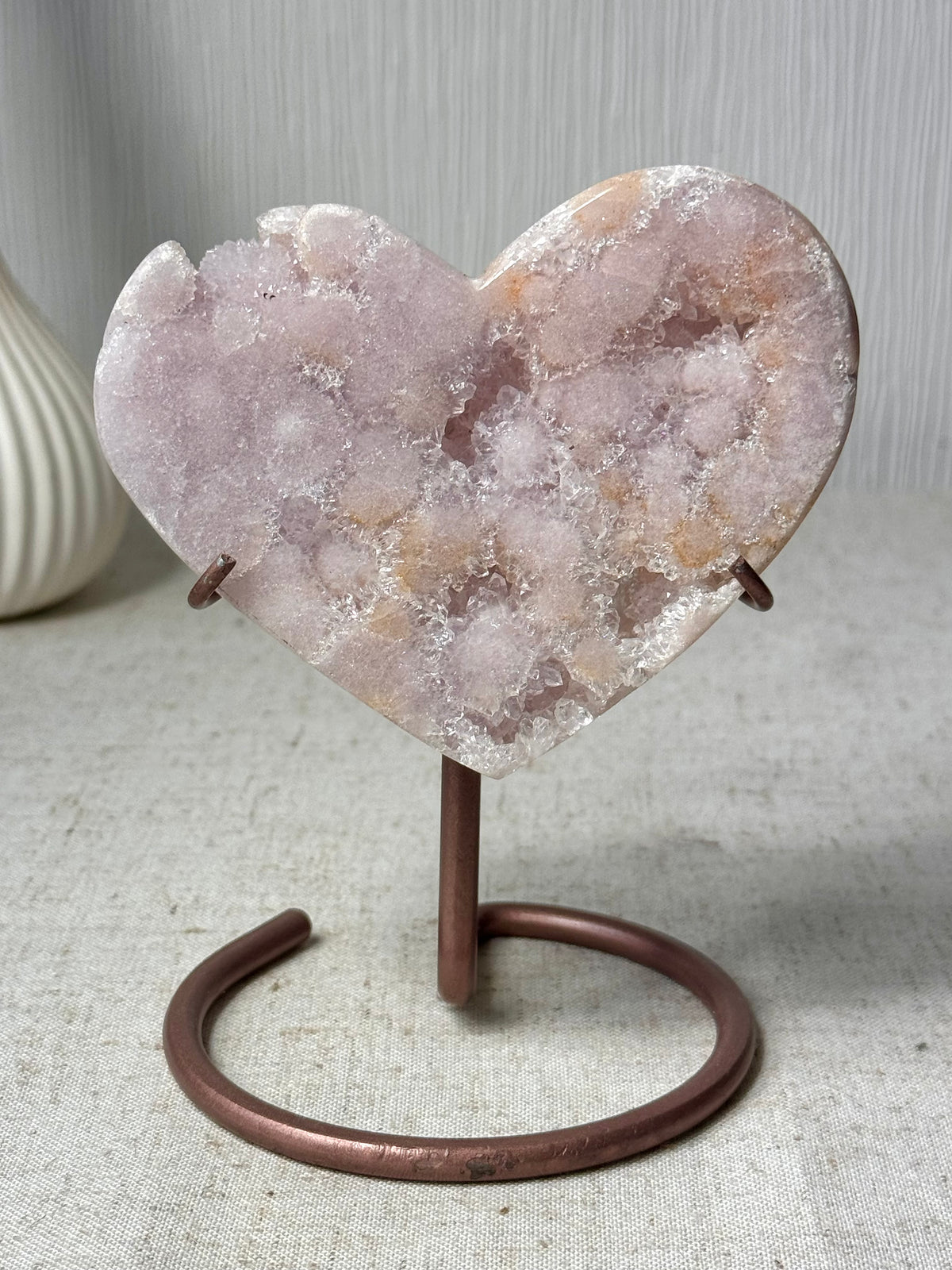 Pink Amethyst Heart On Stand 💗