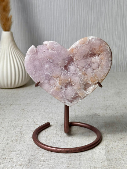 Pink Amethyst Heart On Stand 💗