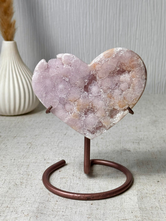 Pink Amethyst Heart On Stand 💗
