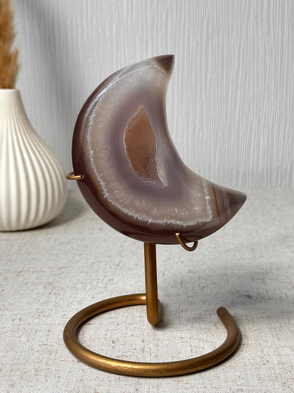 Agate Moon On Stand 🤎