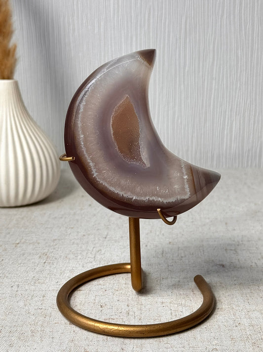 Agate Moon On Stand 🤎