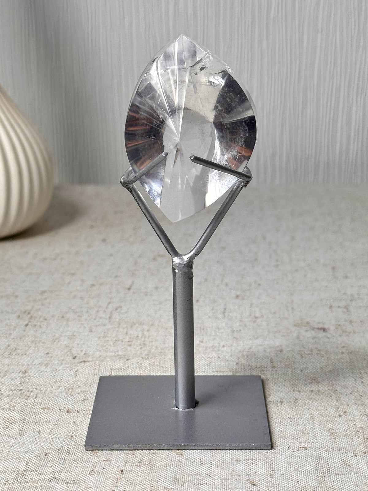 Faceted Lemurian On Stand 🤍