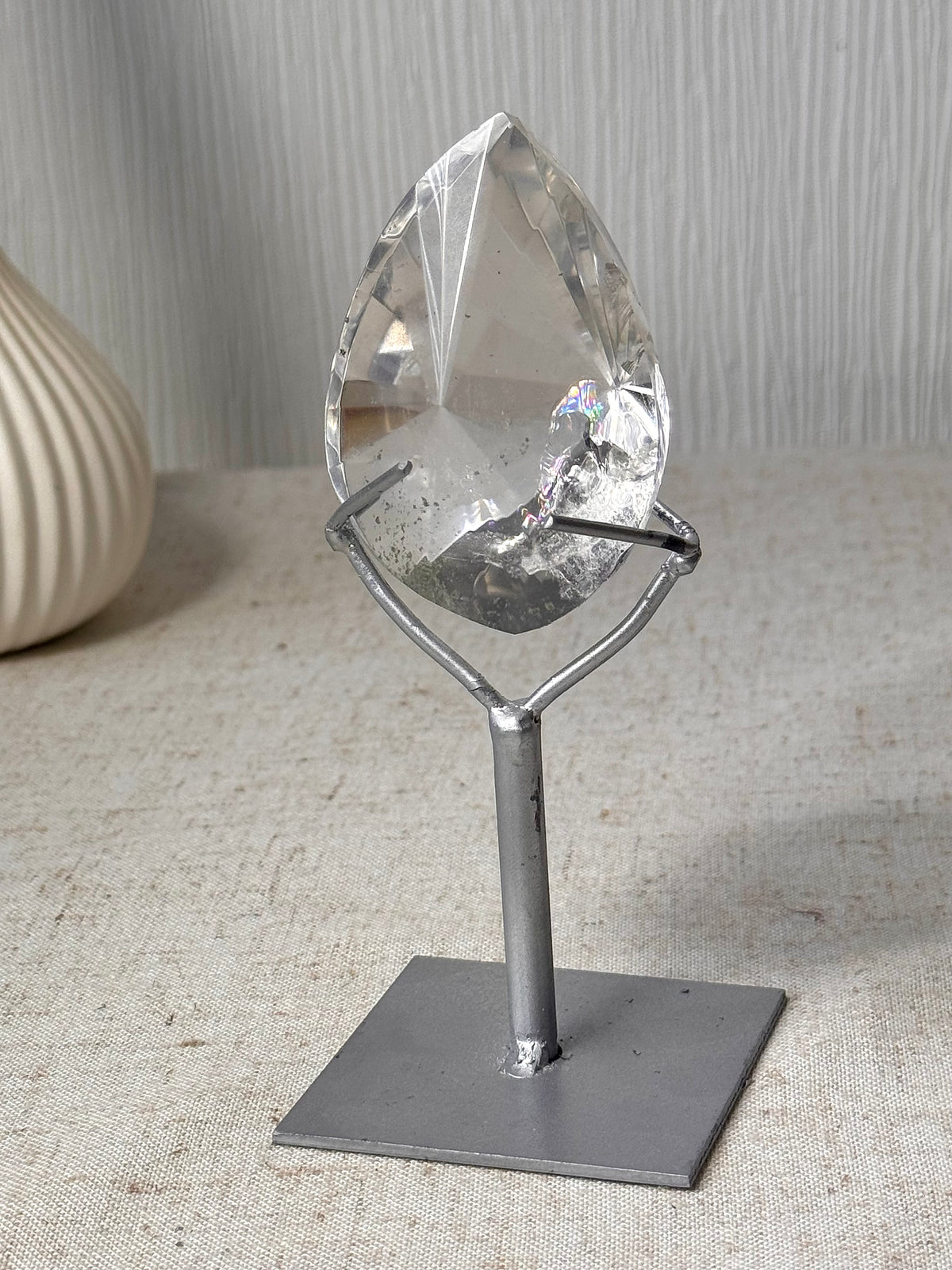 Faceted Lemurian On Stand 🤍