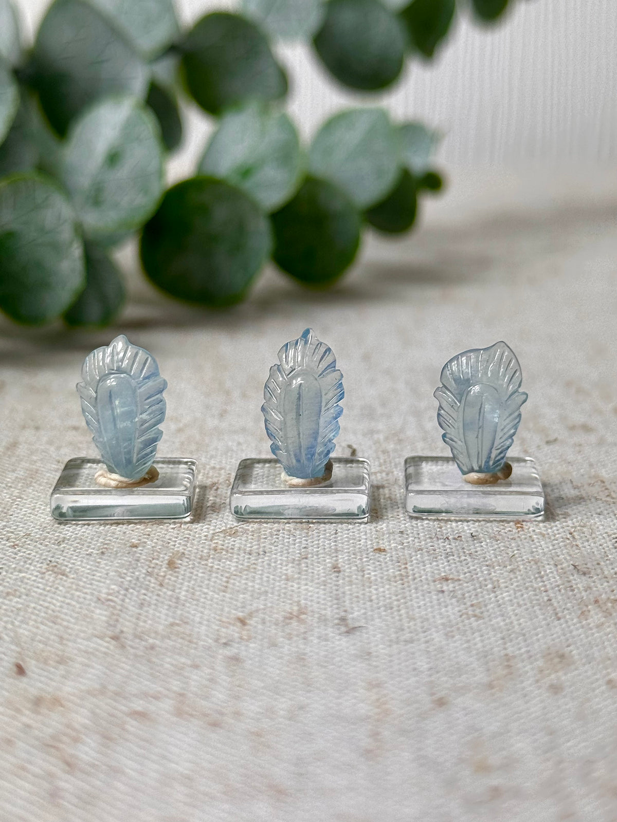 Aquamarine Mini Feather carving 🪶