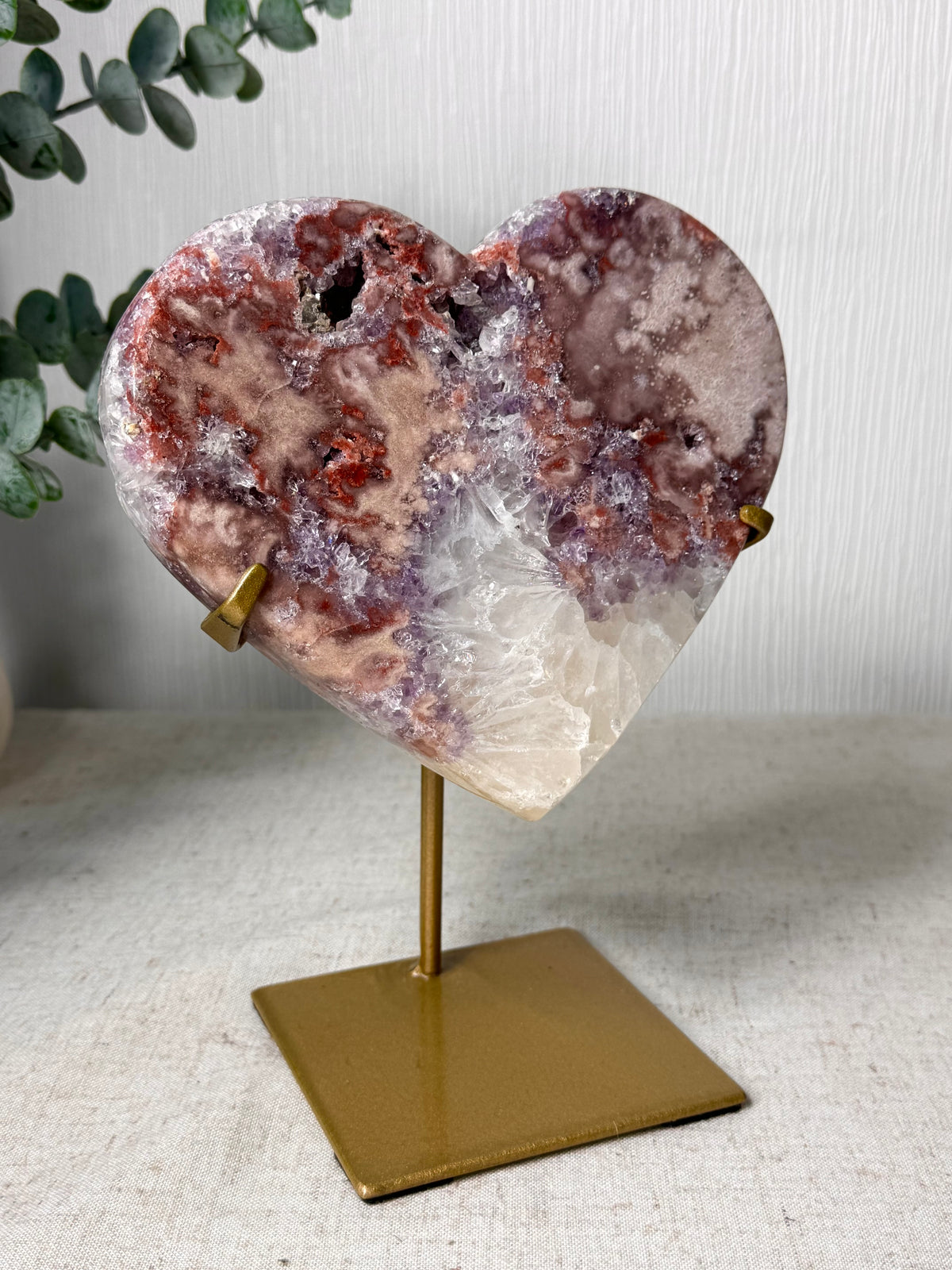 Pink Amethyst Heart On Stand 🩷