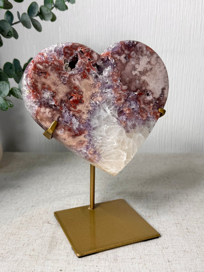 Pink Amethyst Heart On Stand 🩷