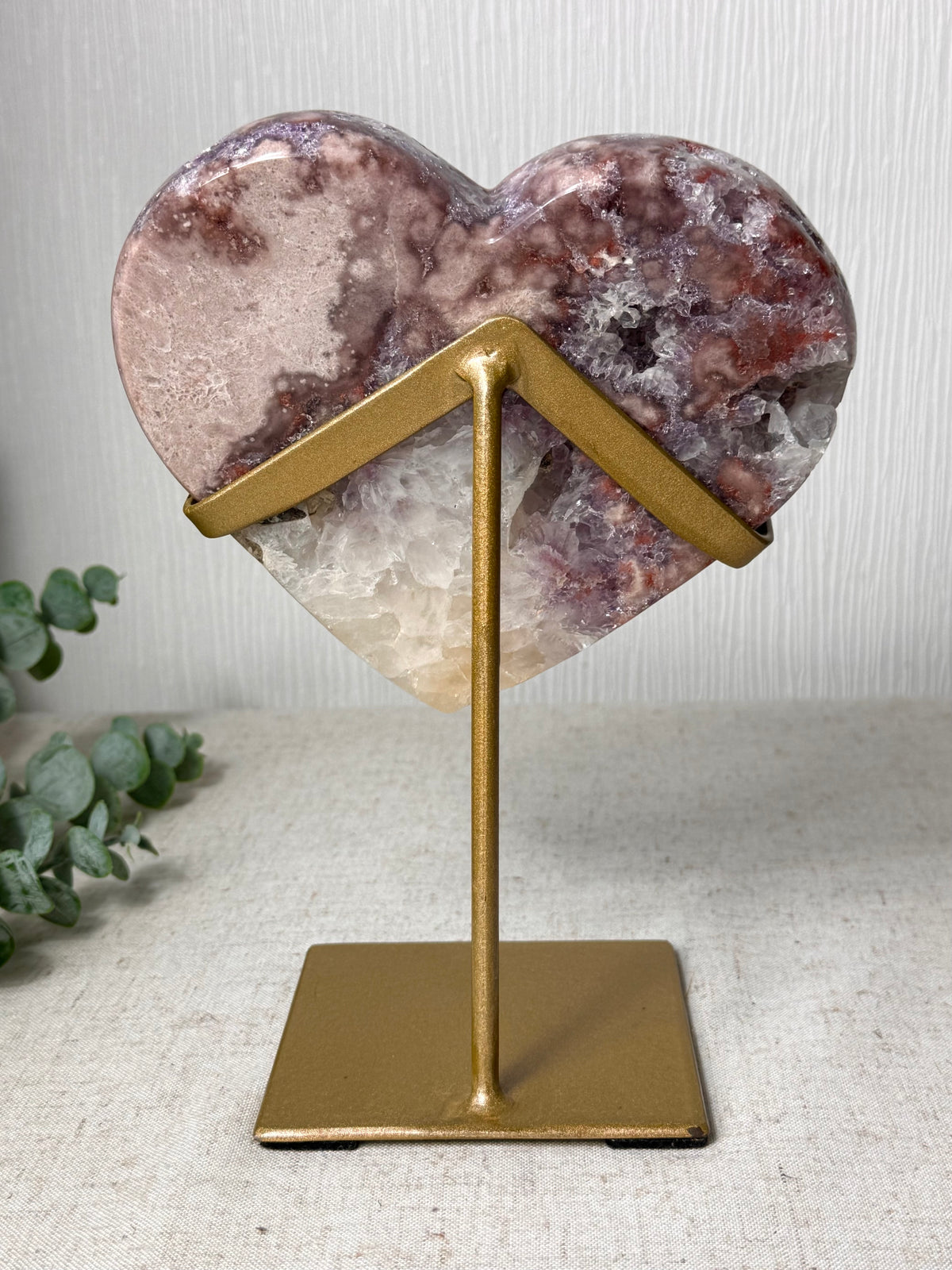 Pink Amethyst Heart On Stand 🩷