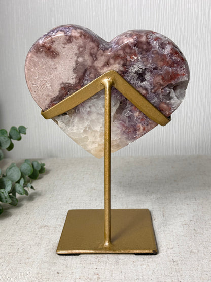 Pink Amethyst Heart On Stand 🩷