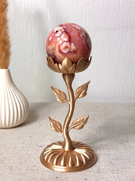 Flower Agate And Carnelian Sphere 🧡