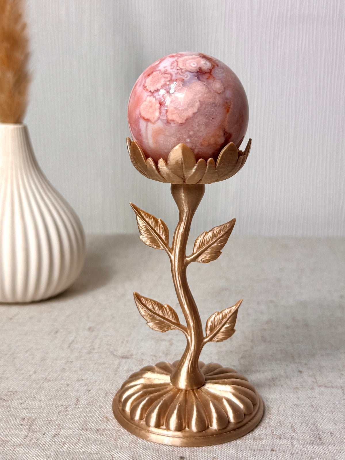 Flower Agate And Carnelian Sphere 🧡