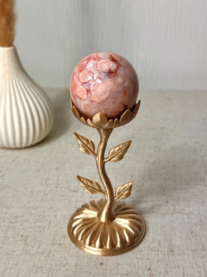 Flower Agate And Carnelian Sphere 🧡