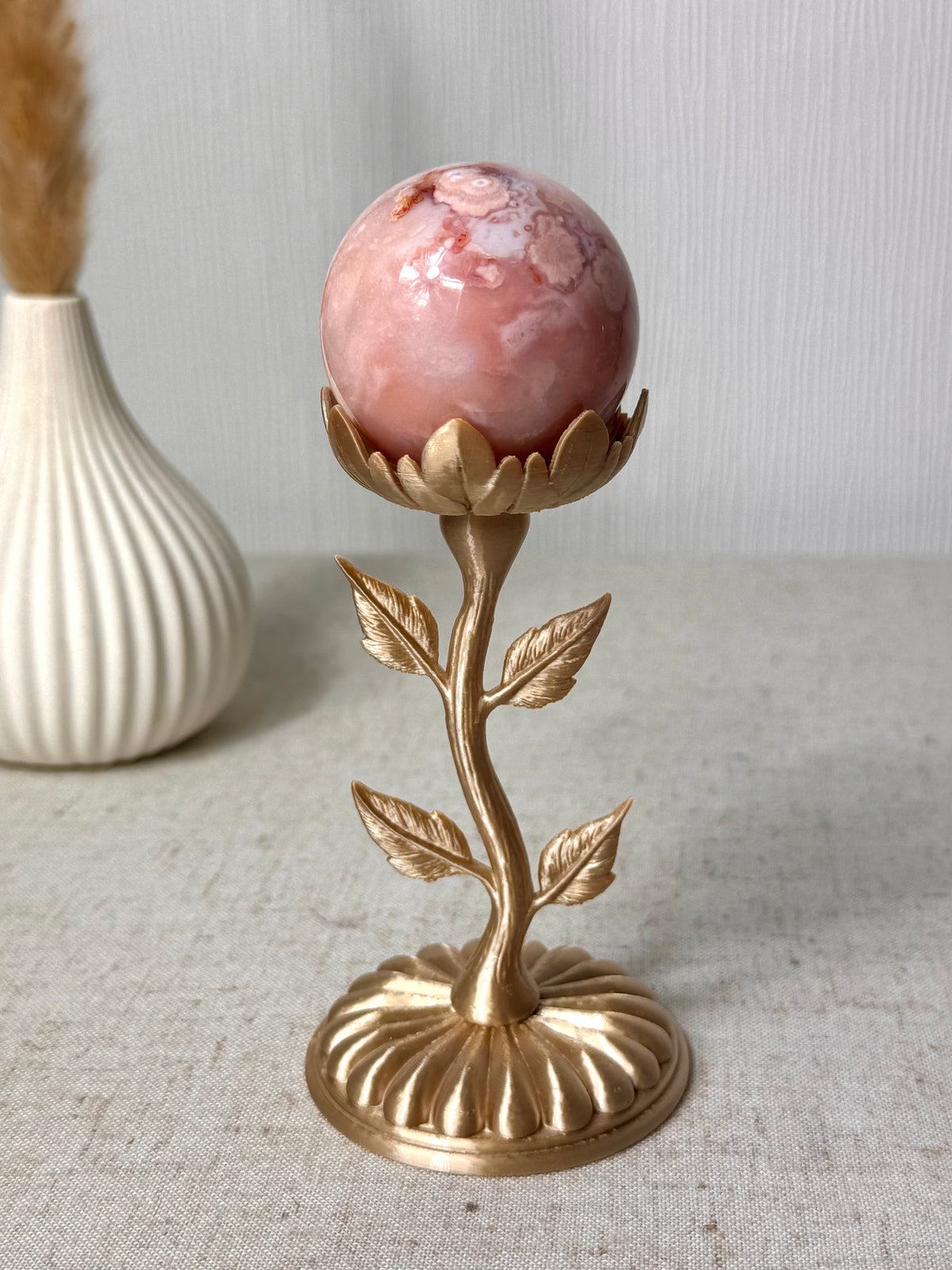 Flower Agate And Carnelian Sphere 🧡