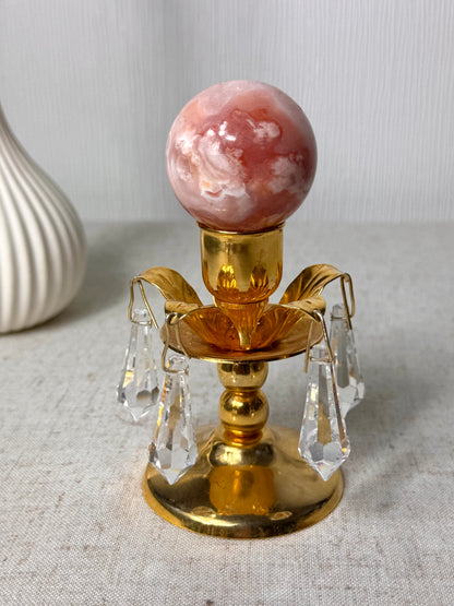 Flower Agate And Carnelian Sphere 🧡