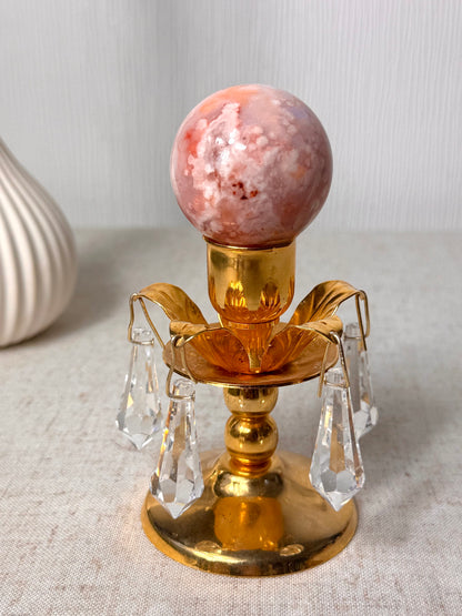 Flower Agate And Carnelian Sphere 🧡
