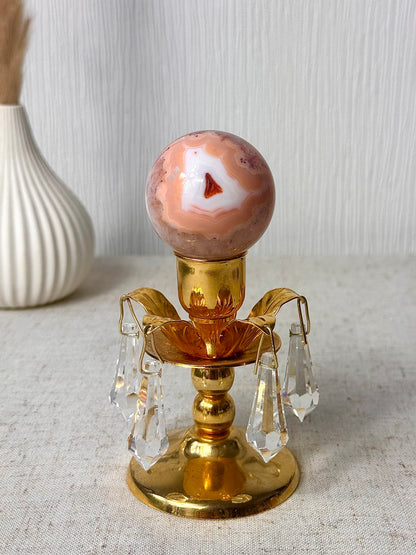Carnelian Flower Agate Sphere 🧡