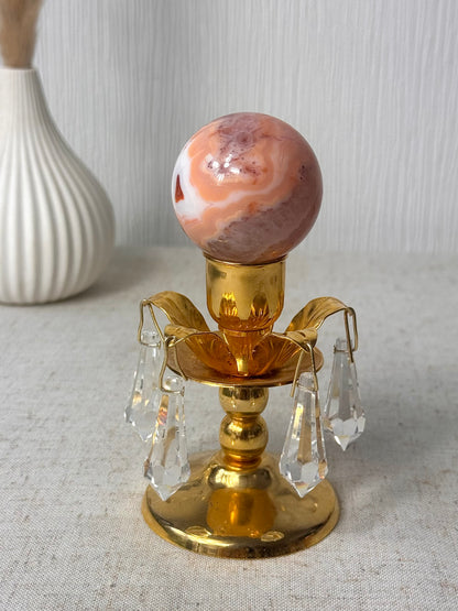 Carnelian Flower Agate Sphere 🧡