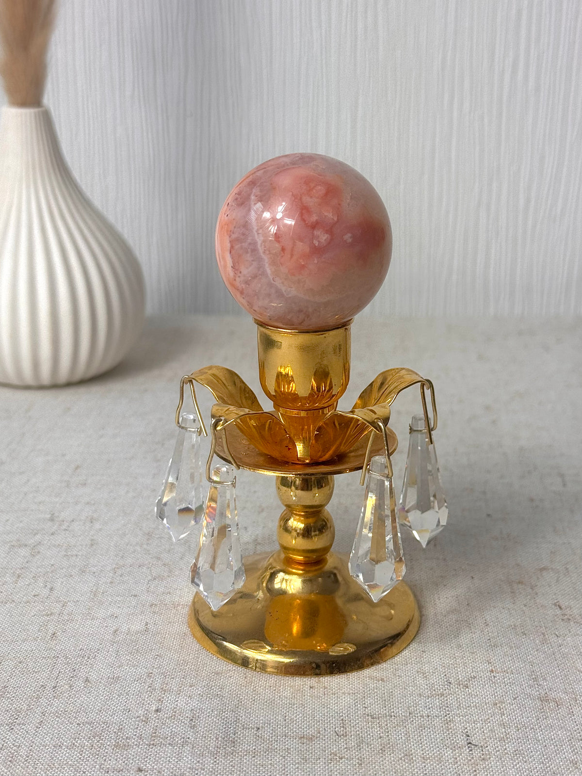 Carnelian Flower Agate Sphere 🧡