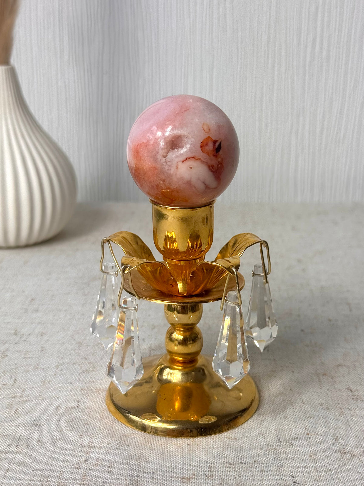 Carnelian Flower Agate Sphere 🧡