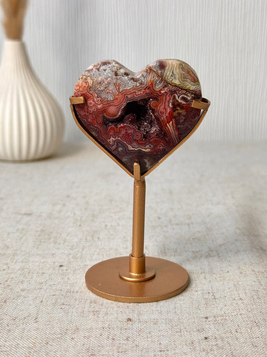 Mexican Crazy Lace Heart On Stand ❤️