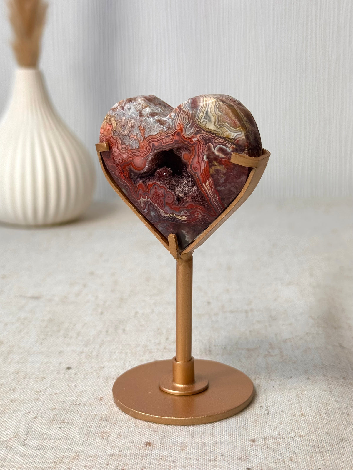 Mexican Crazy Lace Heart On Stand ❤️