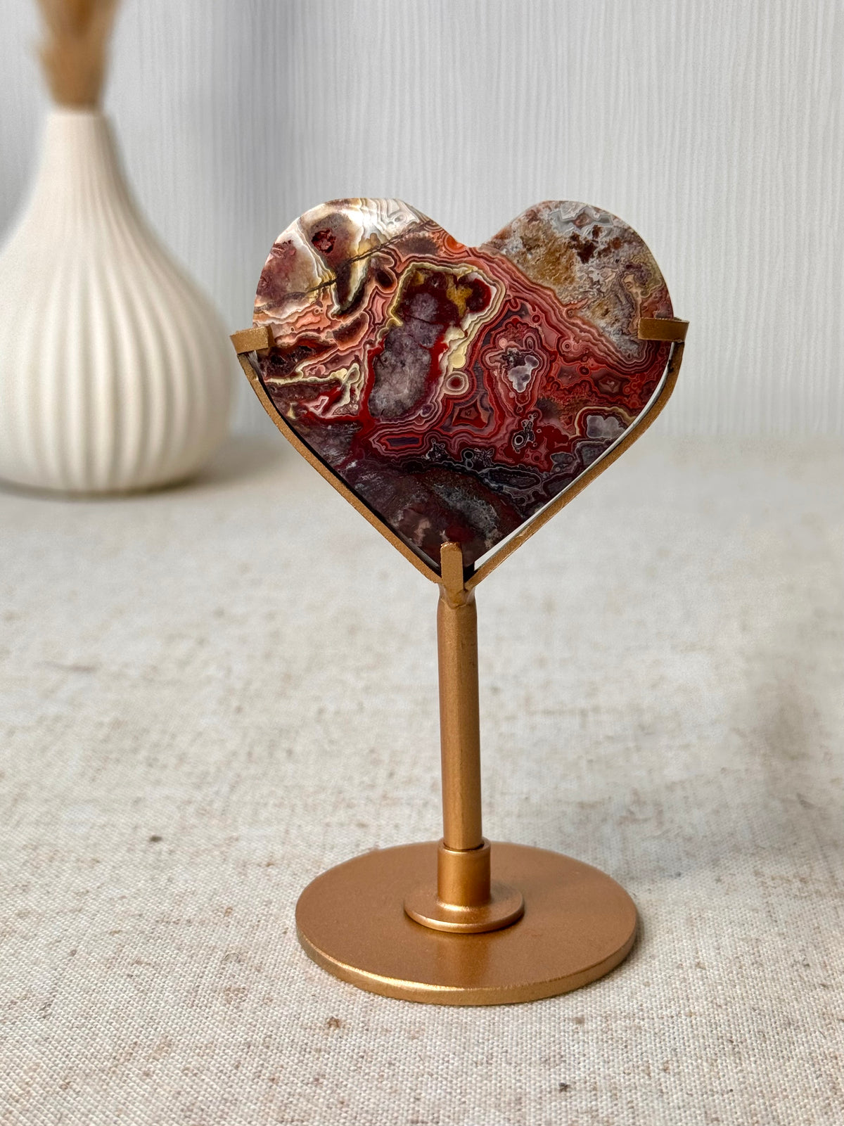 Mexican Crazy Lace Heart On Stand ❤️