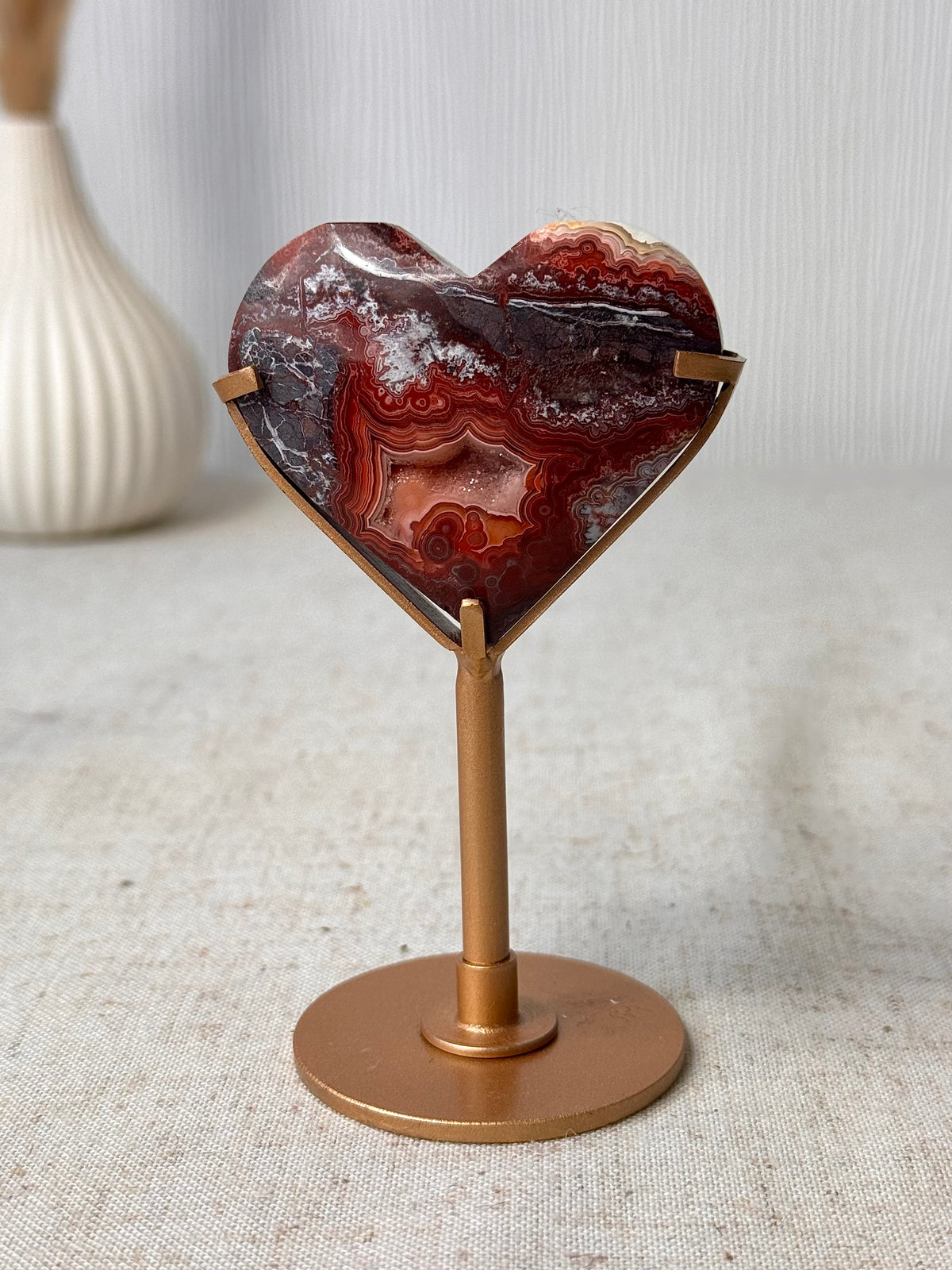 Mexican Crazy Lace Heart On Stand ❤️