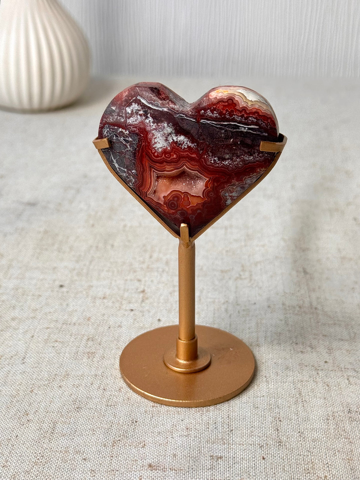 Mexican Crazy Lace Heart On Stand ❤️