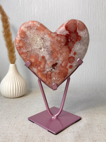 Pink Amethyst Heart On Stand ❤️